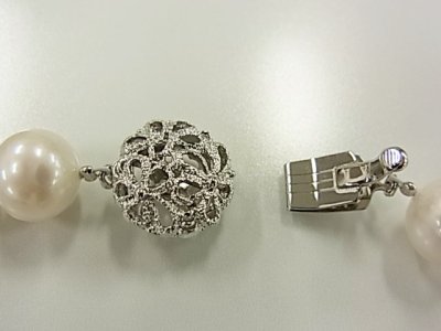 画像1: 淡水パール大珠ネックレス(白）10mm
