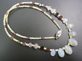 新品　マグネットレモンクォーツ　オレンジサファイア　シトリン　淡水真珠ネックレス 新品 マグネットレモンクォーツオレンジサファイアシトリン淡水真珠