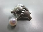 画像1: 特価 ★猪(イノシシ) Silver 干支 ピンブローチ  (1)