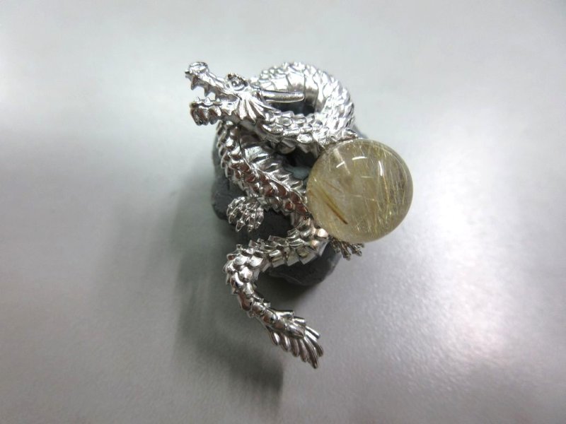 画像3: ルチルクォーツ龍のピンブローチ (3)