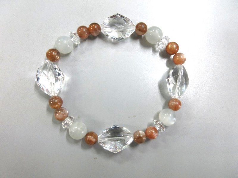 画像1: サンストーン＆ムーンストーン　ブレスレット (1)