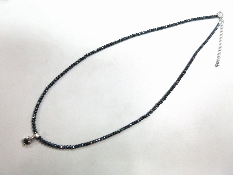 画像1: 男性にもおすすめ★SVブラックダイヤ ペンダント ＋ SVブラックスピネル基本のネックレス (1)