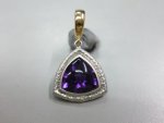 画像1: お得!! 18K WG/18Kアメシスト クリッカー付ペンダントヘッド (1)