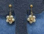 画像3: 18K 留具／14K ボール入　淡水パールお花のイヤリング (3)