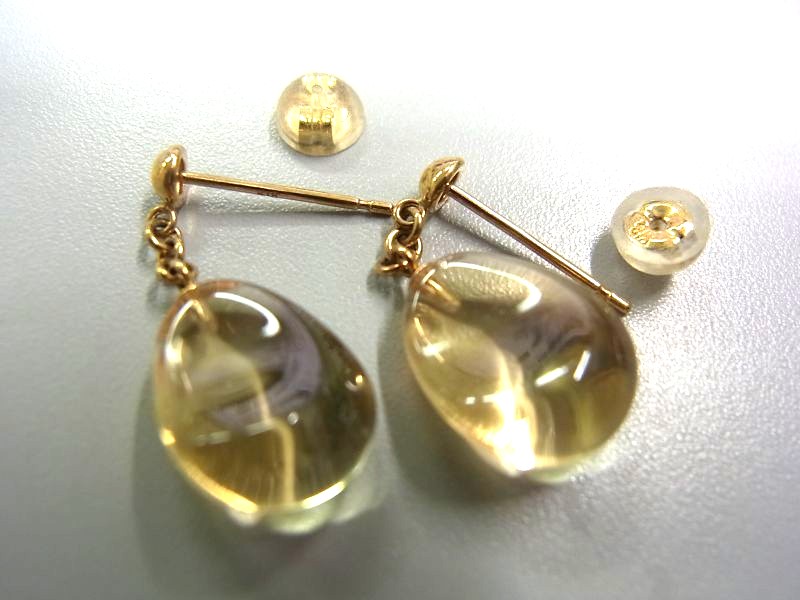 再入荷‼ K18 シトリン ビーンズ ピアス