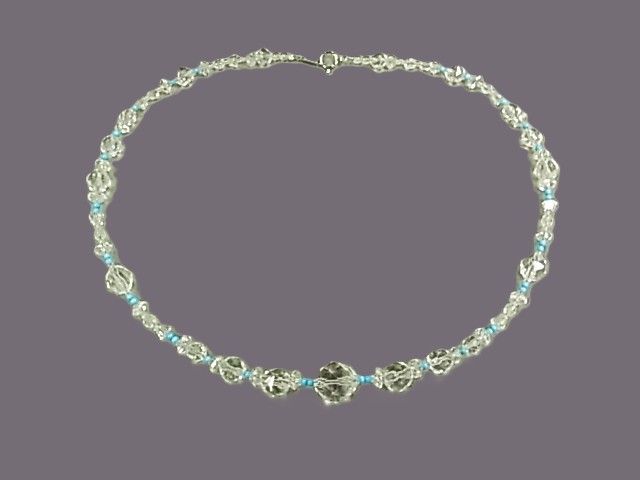 稀少品！ 18K WG ナチュラルターコイズ入水晶ネックレス